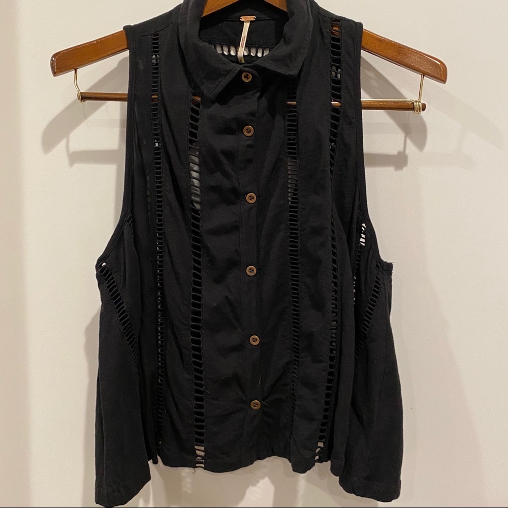 FP Sleeveless Black Blouse